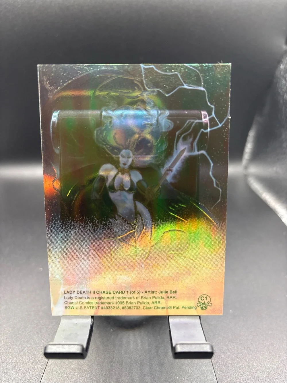 1995 Krome Productions Lady Death Series 2 II ClearChrome CHAOS CHASE CARD #C1